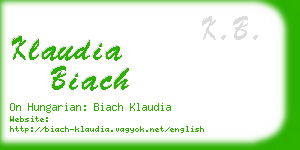 klaudia biach business card